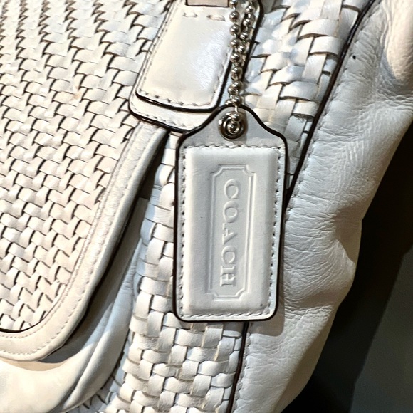 Coach Kristin Woven Leather Round Hobo Satchel - Picture 9 of 14